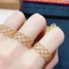 18K Yellow Gold Lace Pull Adjustment Ring For Women Rings 11 18K Yellow Gold Lace Pull Adjustment Ring For Women Rings 11
