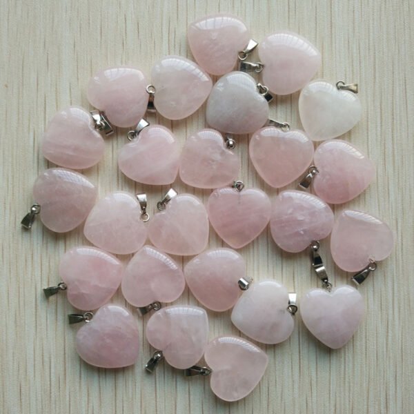 Love Peach Heart Shaped Natural Stone Charm Pendant Accessories 3