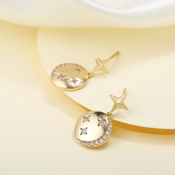Round Planet Earrings 18K Gold Color Preserving Jewelry Earrings 6