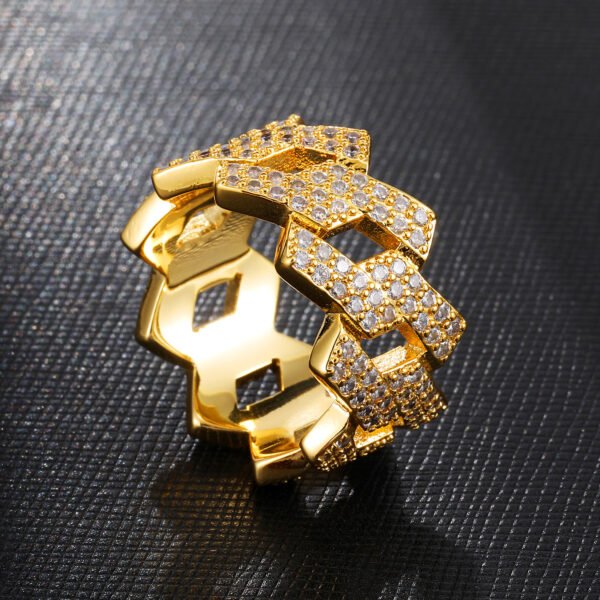 14K Gold Iced Out Prong Ring Promos30 6