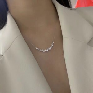 18K Gold Diamond Smile 1 Carat Diamond Necklace Necklaces