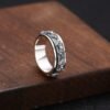 S925 Sterling Silver Jewelry Fashion Retro Personality Turning Ring Rings 8