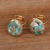 Natural Gold Thread Turquoise Drop Ring Rings 9 Natural Gold Thread Turquoise Drop Ring Rings 9