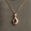 925 Silver Gold Plated Topaz Pendant Amethyst Necklace Necklaces 14