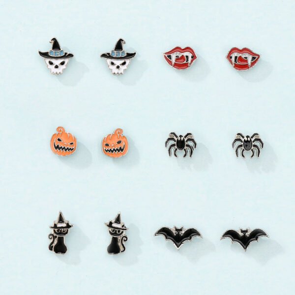 Girly Fashion Skull Head Funny Animal Earring Set Earrings 3