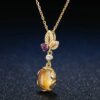 Naked Egg Citrine Gold Plated Pendant Necklace Necklaces 9