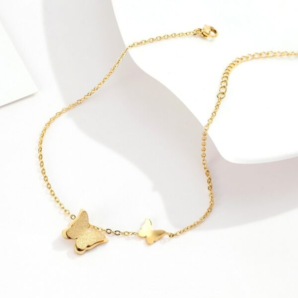 Gold Butterfly Anklet Single Chain Anklets 6