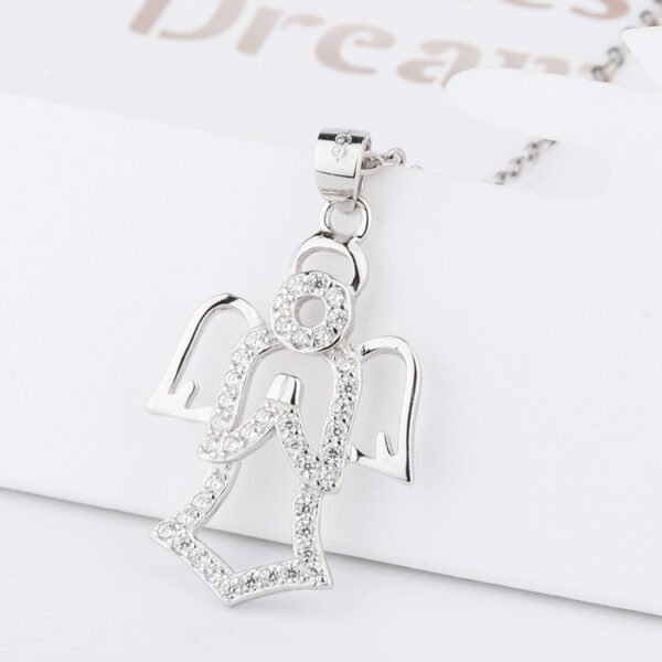 Fashion S925 Silver Guardian Angel Necklace Pendant Necklaces 4