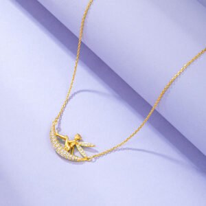 Simple 24k gold plated angel necklace Necklaces