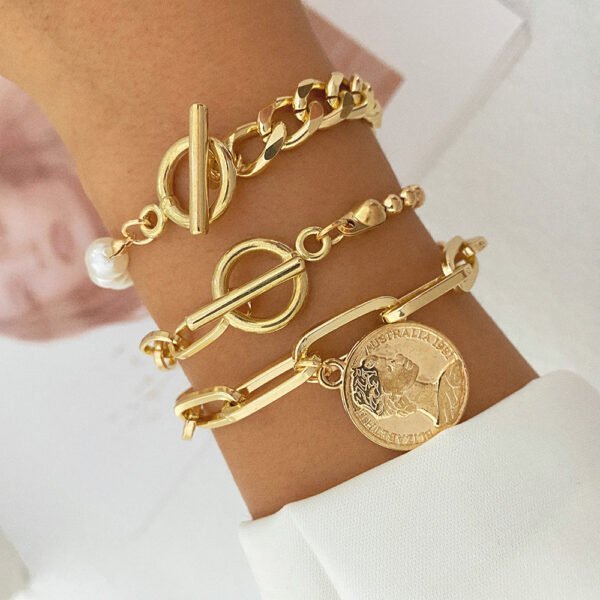 Fashion Pearl Metal Gold Bracelet Bracelets 7