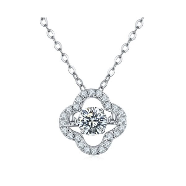 Smart Clover S925 Silver Gold Plated Moissanite Diamond Necklace Necklaces 7