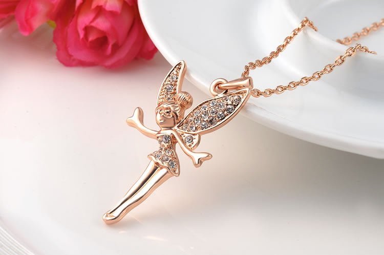 Crystal Fairy Necklace in 18K Rose Gold Necklaces 2