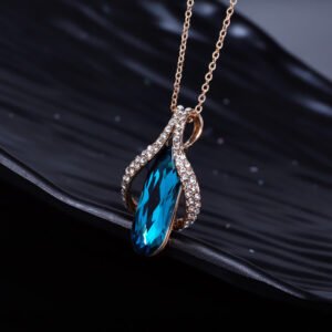 Gold-plated diamond earrings pendant set Earrings Gold-plated diamond earrings pendant set Earrings