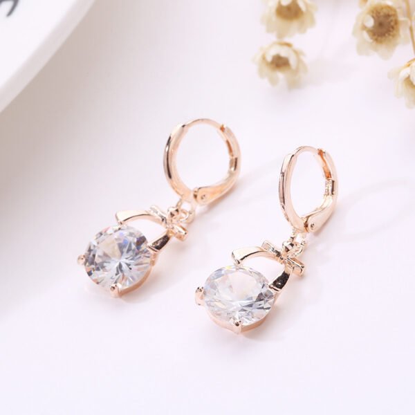 2021, Europe and America new jewelry, crystal earrings, jewelry set, Korean version of the bride necklace, gold-plated butterfly pendant Earrings 7