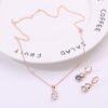 2021, Europe and America new jewelry, crystal earrings, jewelry set, Korean version of the bride necklace, gold-plated butterfly pendant Earrings 11