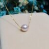 Road pass 18 K gold Akoya natural seawater pearl pendant necklace, clavicle containing 18K gold chain factory direct sales Necklaces 8 Road pass 18 K gold Akoya natural seawater pearl pendant necklace, clavicle containing 18K gold chain factory direct sales Necklaces 8