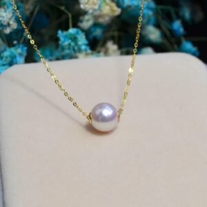 Road pass 18 K gold Akoya natural seawater pearl pendant necklace, clavicle containing 18K gold chain factory direct sales Necklaces Road pass 18 K gold Akoya natural seawater pearl pendant necklace, clavicle containing 18K gold chain factory direct sales Necklaces