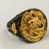 Gold-plated two-tone ring domineering creative Chinese dragon Rings 12