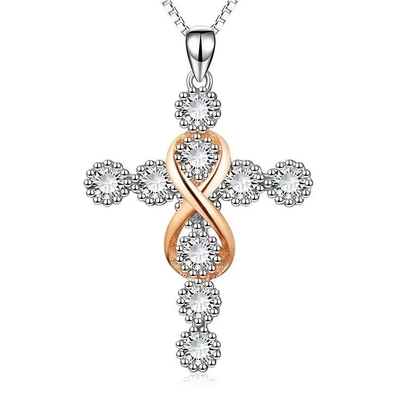 Women’s Faith Cross 8 Diamond Pendant Necklace BestSelling 2