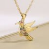 Niche Personality Bird Pendant Necklace Copper Plating 18K Gold Necklaces 15