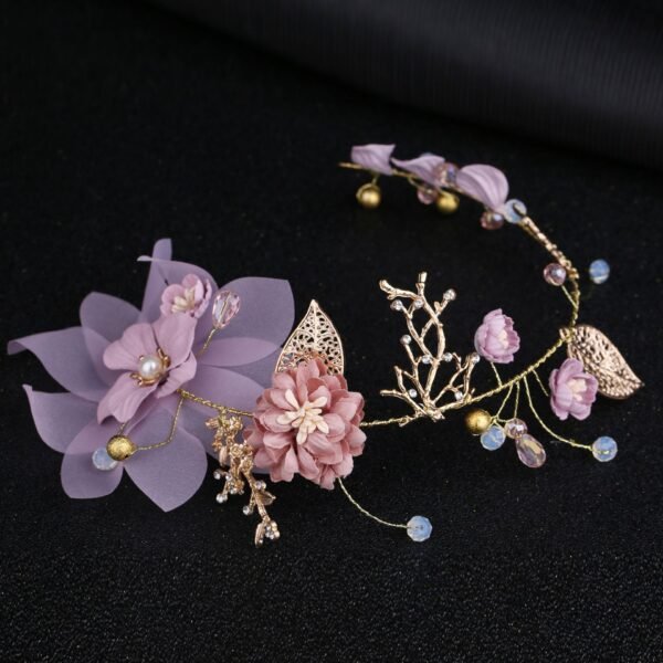 Handmade Head Gold Leaf Branch Flower Wedding Hair Accessories Accessories 7