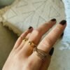 Stacked brass snake bone chain ring Rings 15