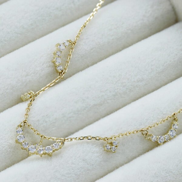 S925 Silver Plated 14k Gold Zircon Hollow Necklace Necklaces 4