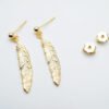 Japanese light luxury jewelry s925 sterling silver plated 18K gold vintage feather earrings Simple Japanese and Korean earrings jewelry Earrings 13 Japanese light luxury jewelry s925 sterling silver plated 18K gold vintage feather earrings Simple Japanese and Korean earrings jewelry Earrings 13