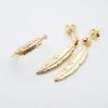 Japanese light luxury jewelry s925 sterling silver plated 18K gold vintage feather earrings Simple Japanese and Korean earrings jewelry Earrings 11 Japanese light luxury jewelry s925 sterling silver plated 18K gold vintage feather earrings Simple Japanese and Korean earrings jewelry Earrings 11
