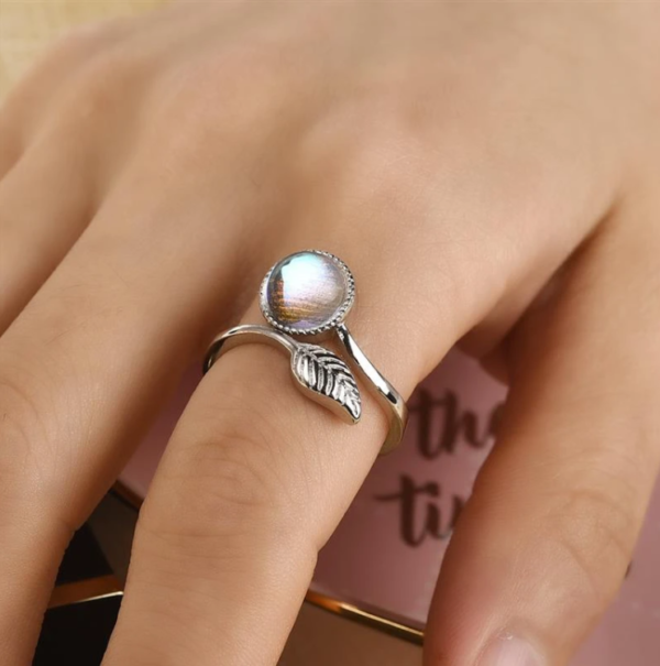 Rainbow Feather Adjustable Ring Rings 4