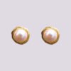 Pearl 14K Real Gold Plated Pearl Stud Earrings 925 Silver Earrings 12