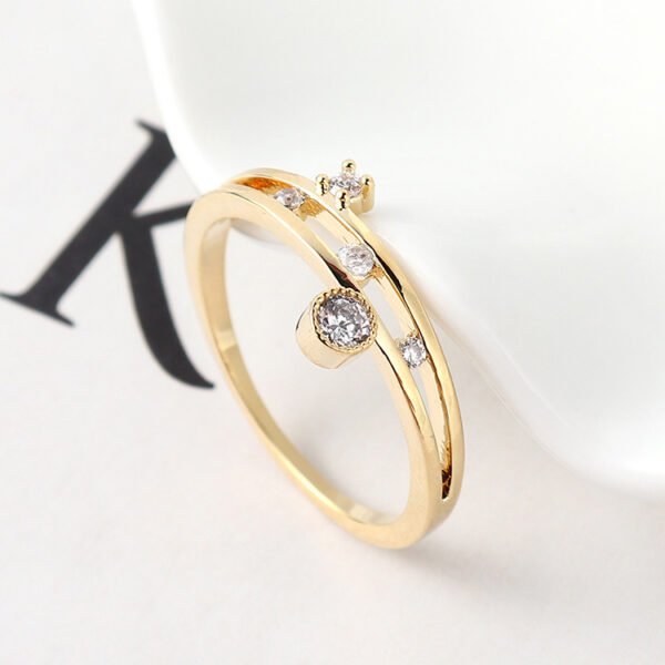 14k Gold Zircon Ring Ring Student Joint Ring Rings 6