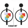 Personalized wild color geometric round acrylic earrings Earrings 8