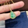 Water Shell Pure Natural Jade Diamond 18K Gold Necklace Necklaces 20