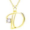 Fashion Gold Initial Letter Rhinestone Necklace Necklaces 16