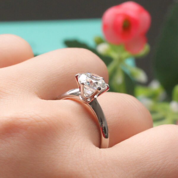 Classic 925 Sterling Silver Gold Plated Exquisite Six Prong Ring Rings 6