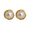 Pearl 14K Real Gold Plated Pearl Stud Earrings 925 Silver Earrings 10