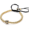 Football USA World Cup Pendant Diamante Gold Plated Beads Bracelet Bracelets 12