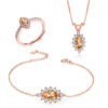 Natural citrine and zircon rose gold jewelry set Accessories 7 Natural citrine and zircon rose gold jewelry set Accessories 7