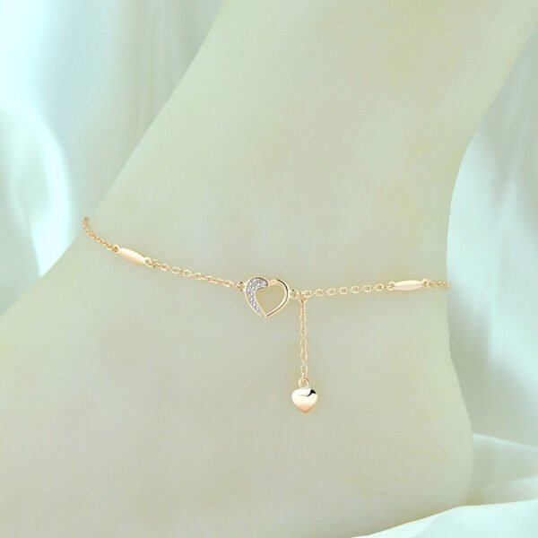 S925 Sterling Silver Rose Gold Plated Anklet Female Temperament Japanese And Korean Net Red Silver Jewelry Accessories 6