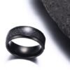 Black Carbon Fiber Inlay Men’s Wedding Brand Ring Stainless Steel Jewelry Dropshopping 8mm Rings 14