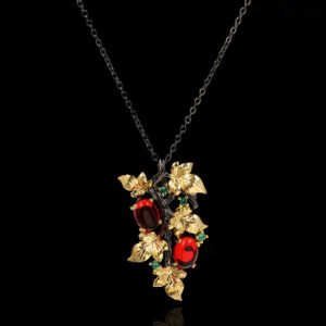 Fashion Black Gold Jewel Flower Sweater Chain Necklaces