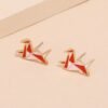 Cute Pink Paper Cranes And Crescent Asymmetric Earrings Earrings 10