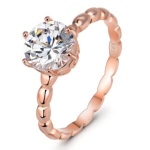 925 Silver Diamond Ring Rose Gold BestSelling