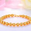 Men’s round bead bracelet with 24k gold imitation Bracelets 11