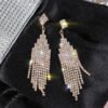Silver Needle Exaggerated Fringe Earrings Female Personality Earrings 8