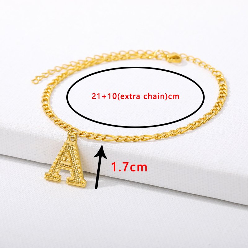 Initial Gold Letter Anklet Alphabet Pendants Jewelry Accessories 2