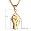 Mens Gold Fist Titanium Steel Pendant Necklace Necklaces 13