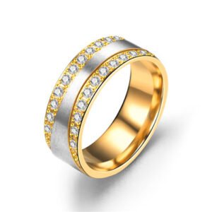 Stainless steel couple diamond ring Rings