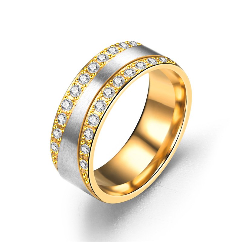 Stainless steel couple diamond ring Rings 4 Stainless steel couple diamond ring Rings 4